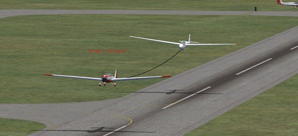  Glider Towing. Screenshot of Falke TOW plane. 